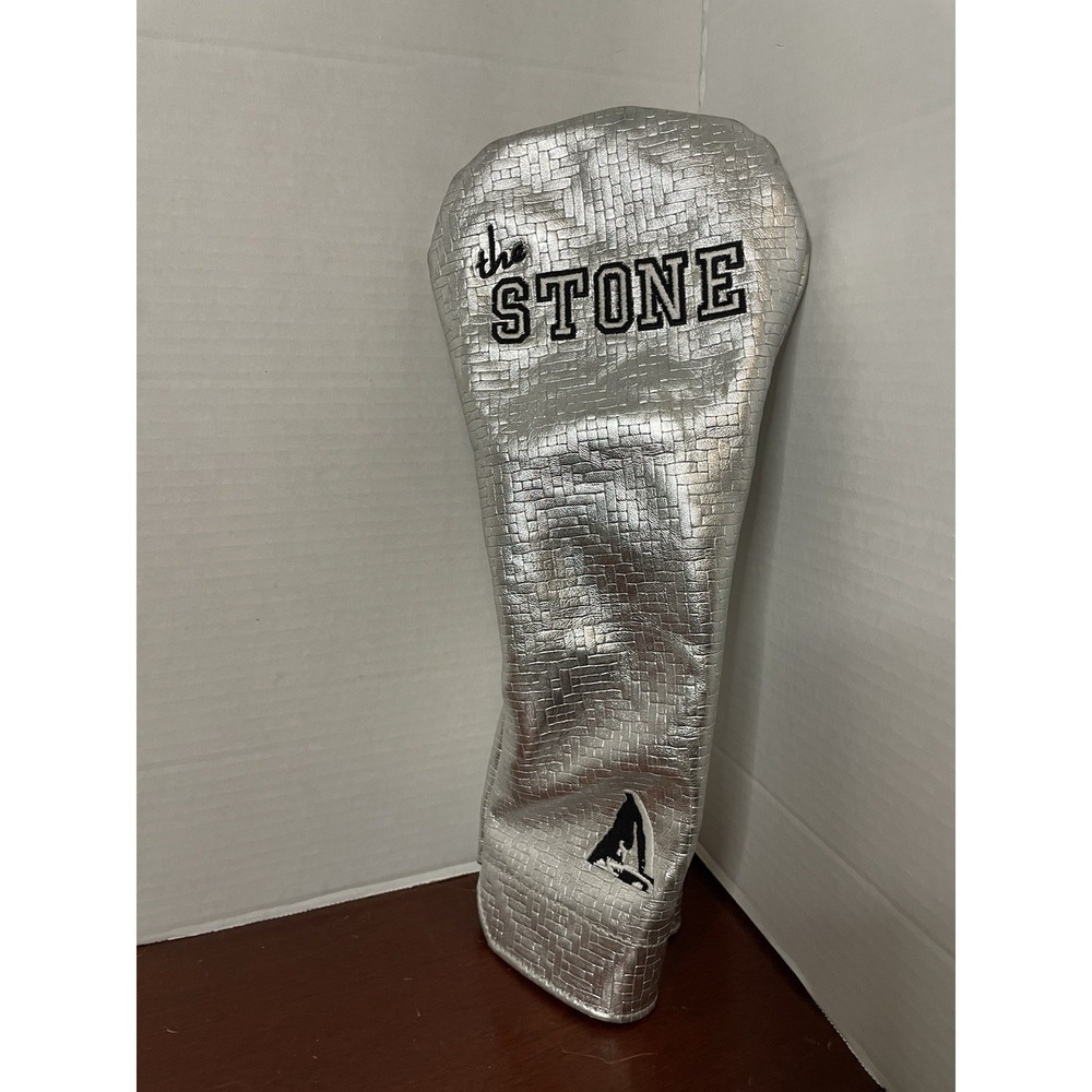 Winston Collection Leather STONE Golf Club Head Cover Silver